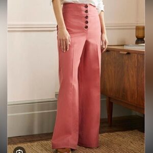 Boden coral wide leg button up pants size 14long